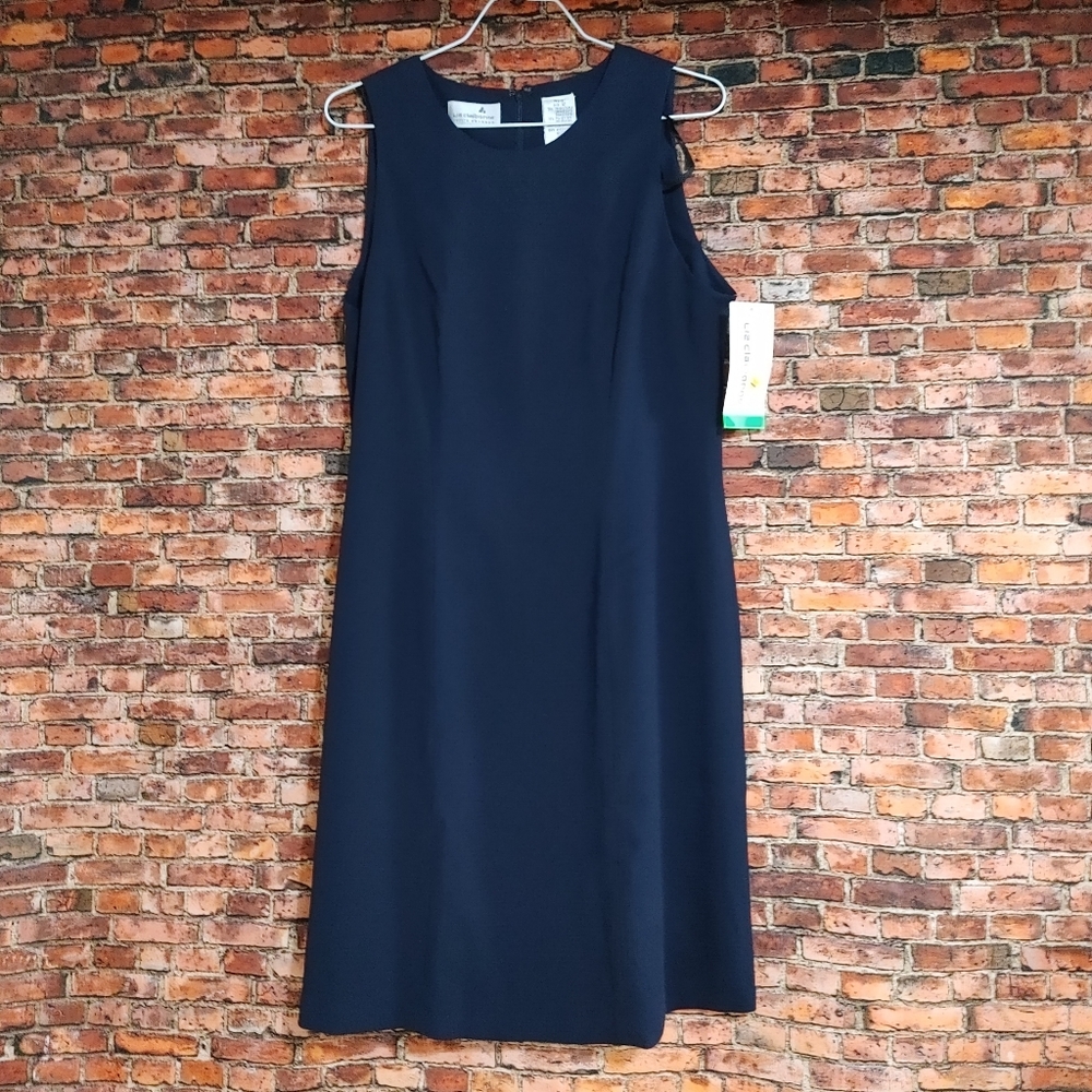 Liz Claiborne Blue Petite Sleeveless Dress Petite Size 12P New With Tags. chest